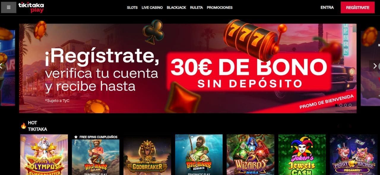 TikiTaka Play Casino: Opiniones 2026, Bono del 100% Hasta 500€ y 100 Tiradas