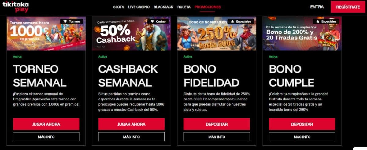 Promociones TikiTaka Play – Recargas, Cashback y Torneos image 2